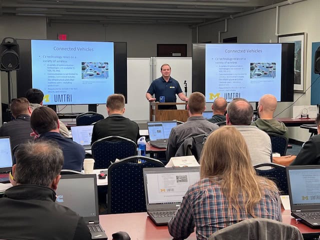 Jim Sayer leading Connected and Automated Vehicles course in the classroom.