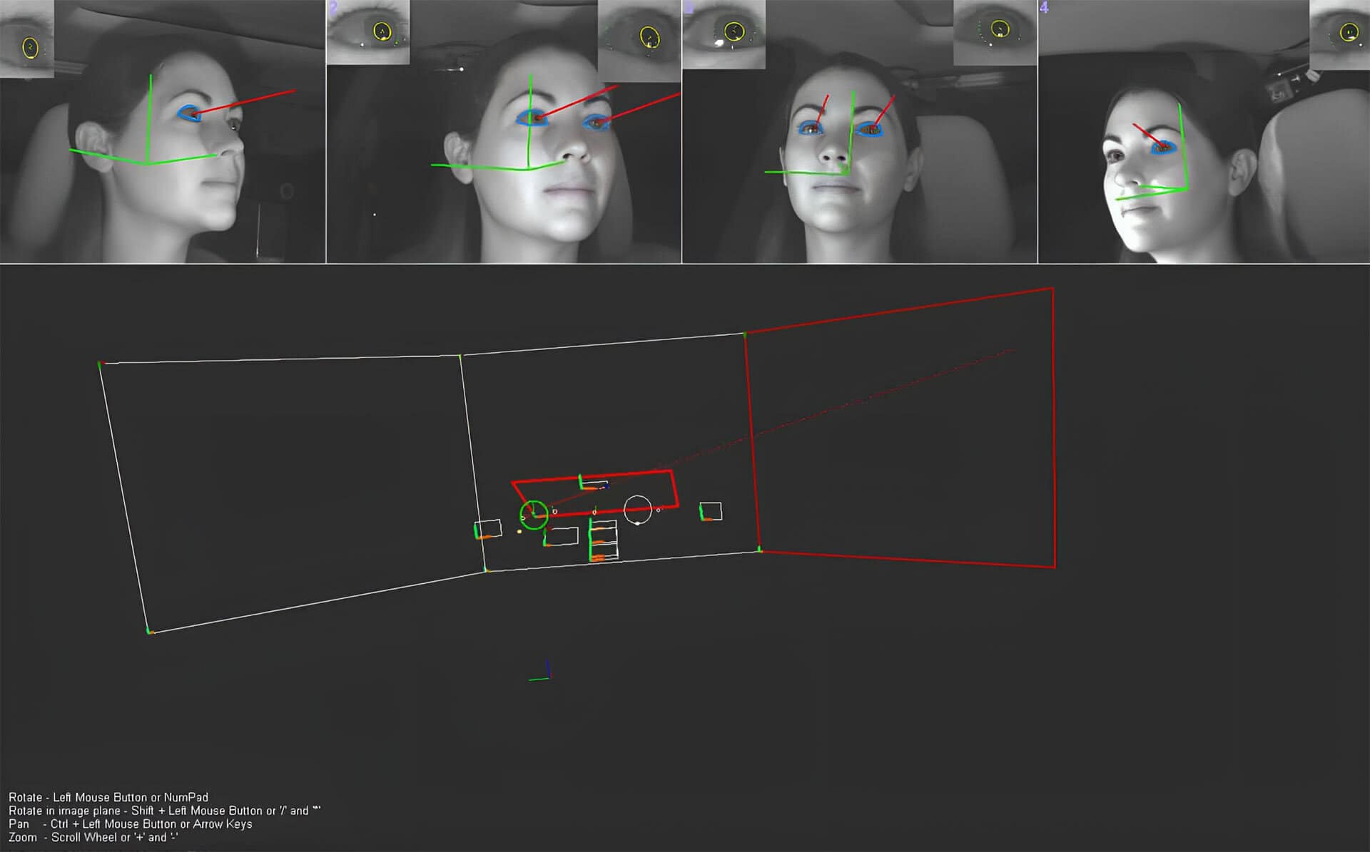 Eye tracking software within driving simulator